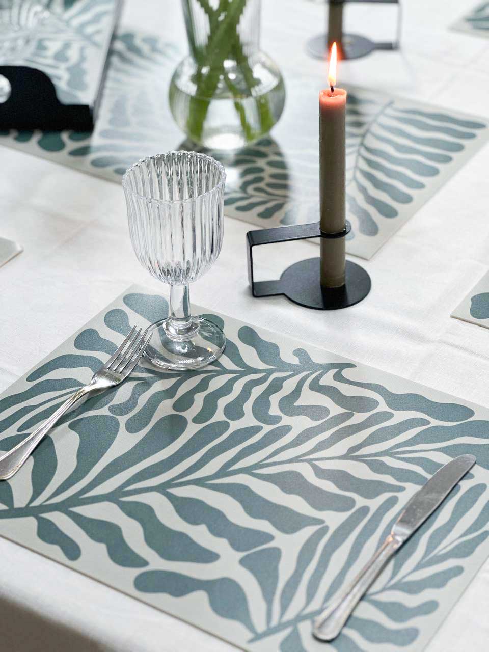 פלייסמט ויניל - דגם Green leaf