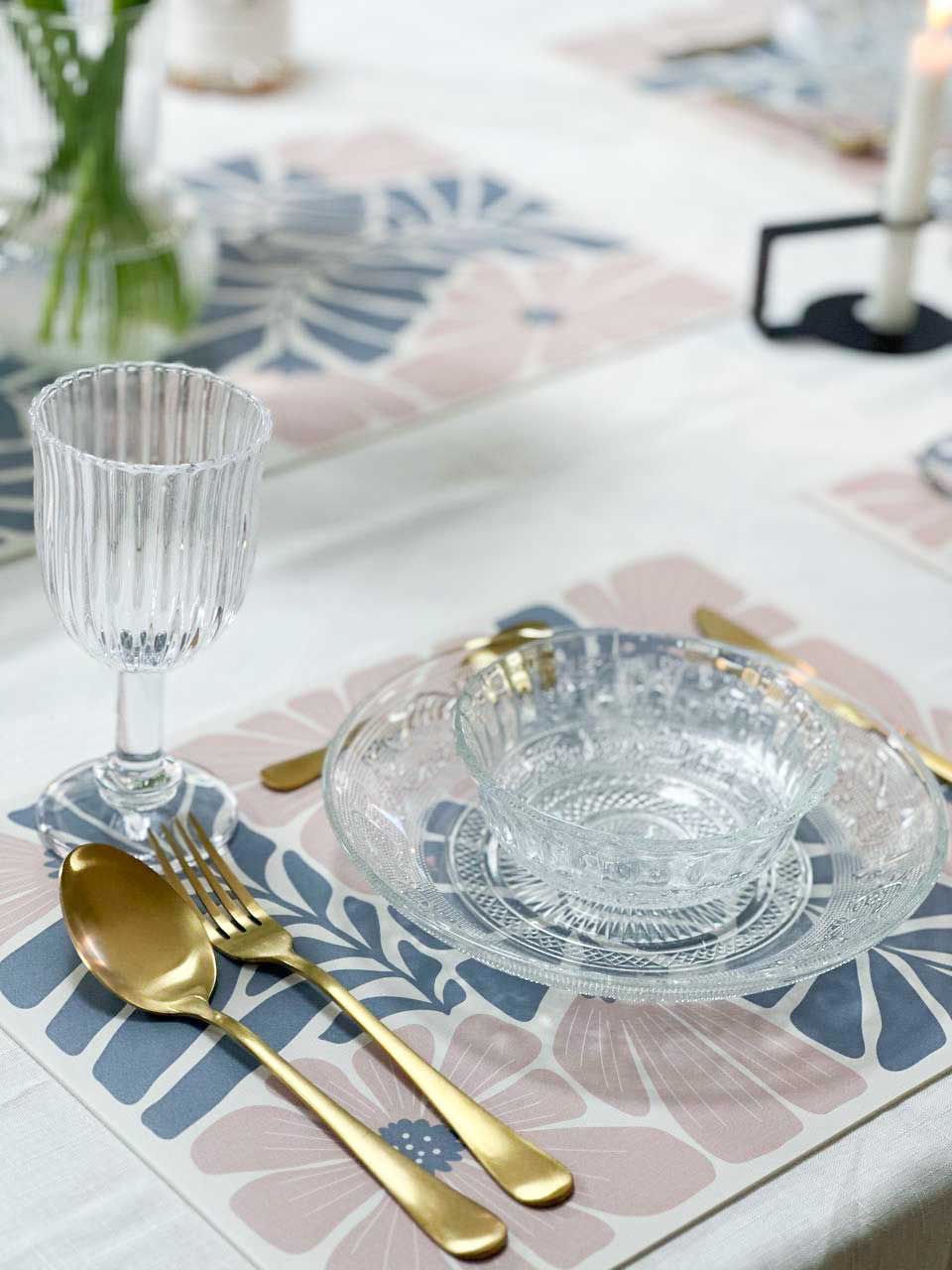 ראנר ויניל - דגם Blush Blue Floral