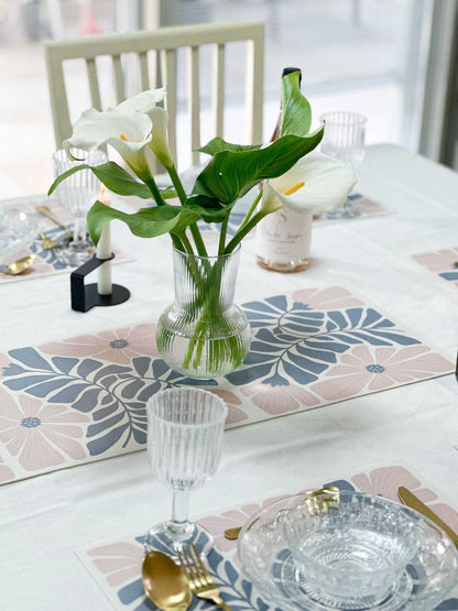 ראנר ויניל - דגם Blush Blue Floral