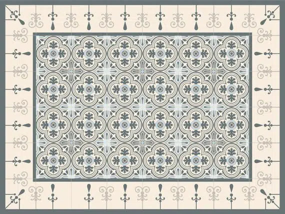 פלייסמט ויניל - דגם רומא אפור