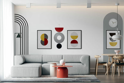 שלישיית הדפסים - Colourful shapes