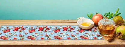 ראנר ויניל - דגם רימונים תכלת