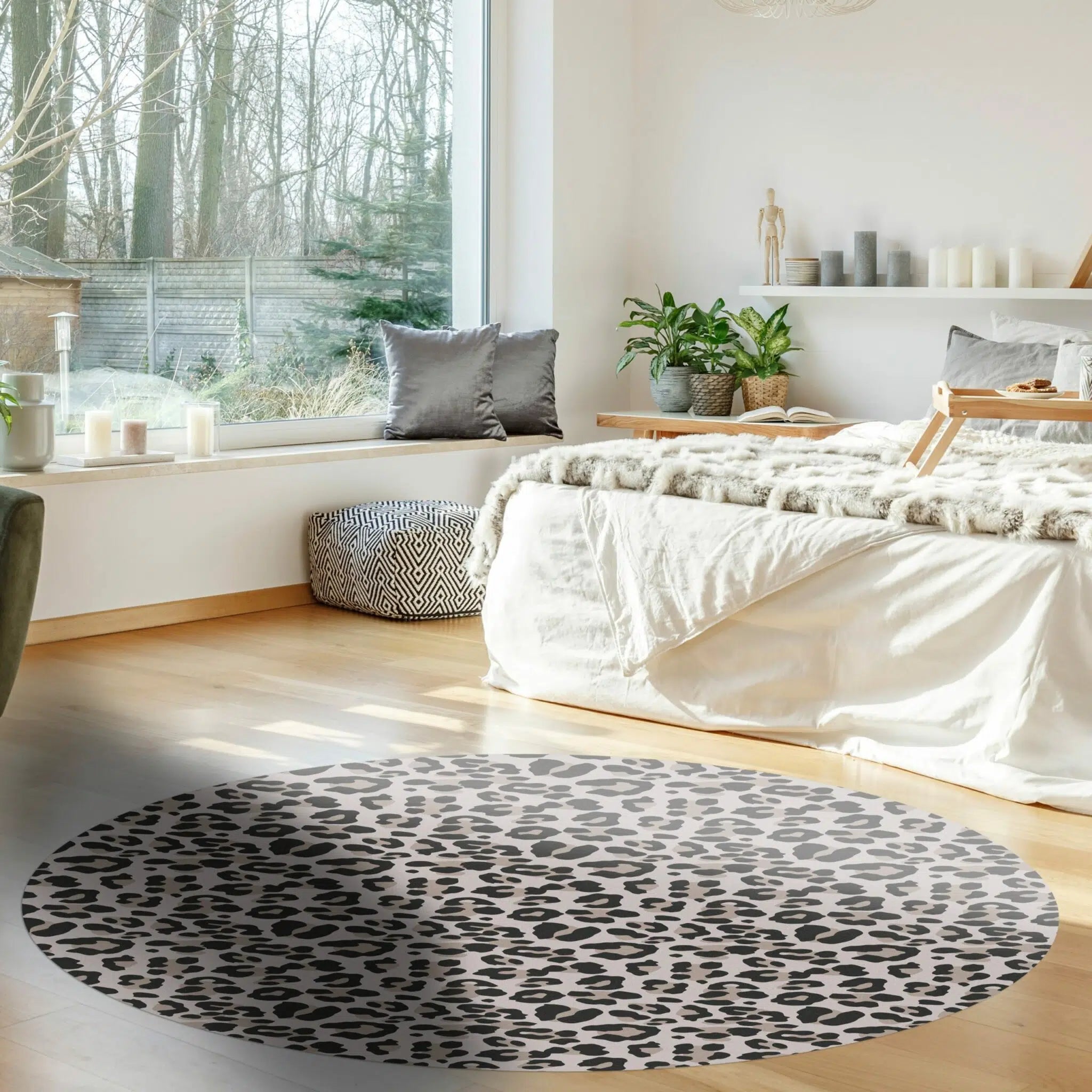 שטיח ויניל עגול - דגם מנומר