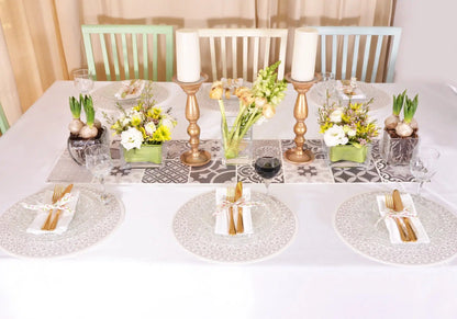 ראנר ויניל - דגם Tiles אפור