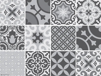 פלייסמט ויניל - דגם אריחים אפור