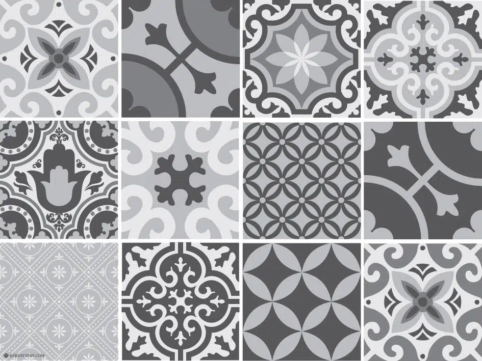 פלייסמט ויניל - דגם אריחים אפור