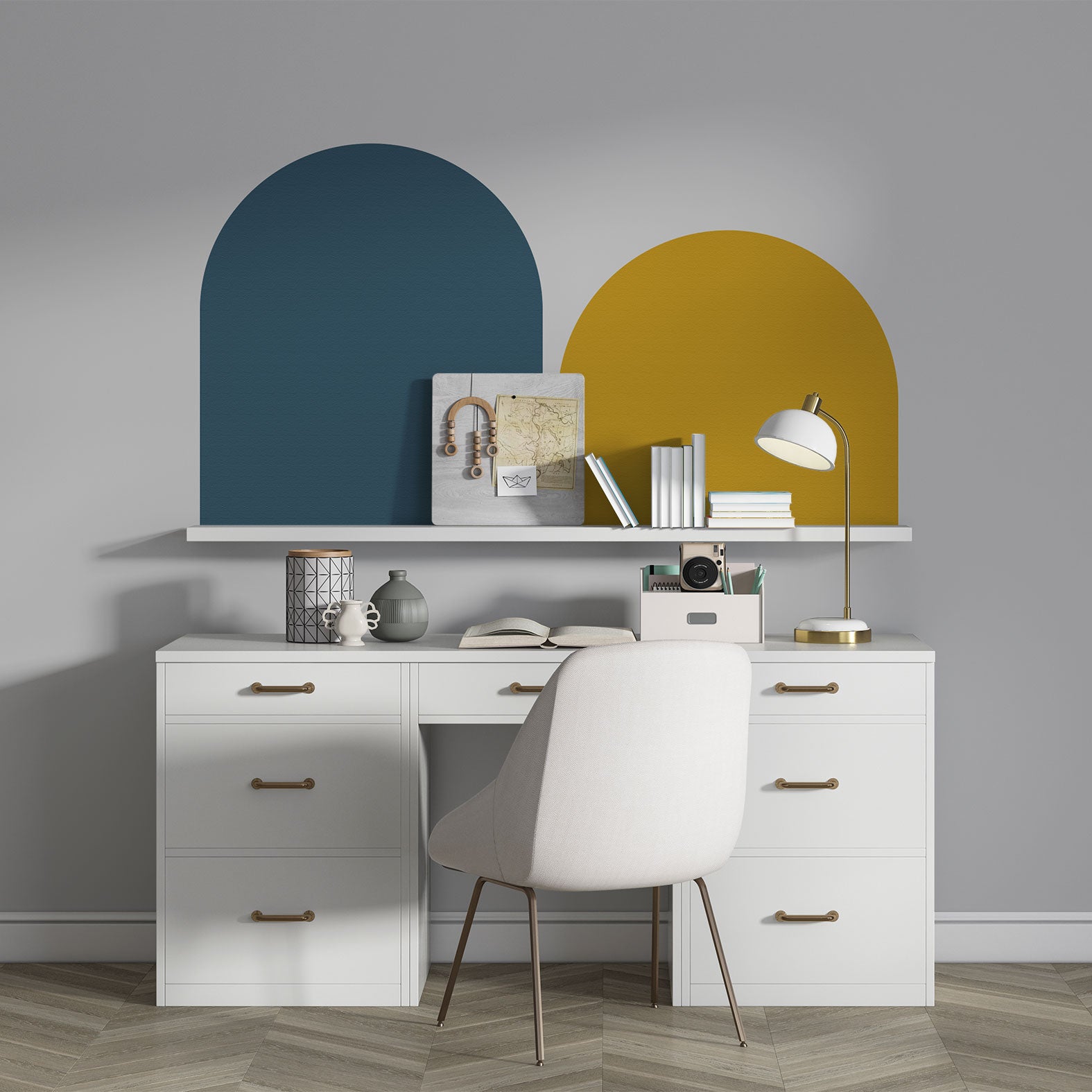 זוג מדבקות טפט במגוון צבעים - דגם קשתות