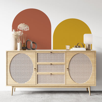 זוג מדבקות טפט במגוון צבעים - דגם קשתות