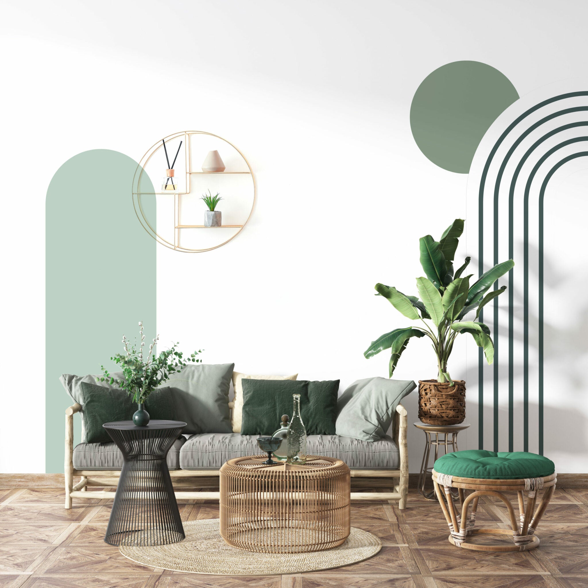 מדבקת טפט צורני בצבעים שונים - דגם עיגול