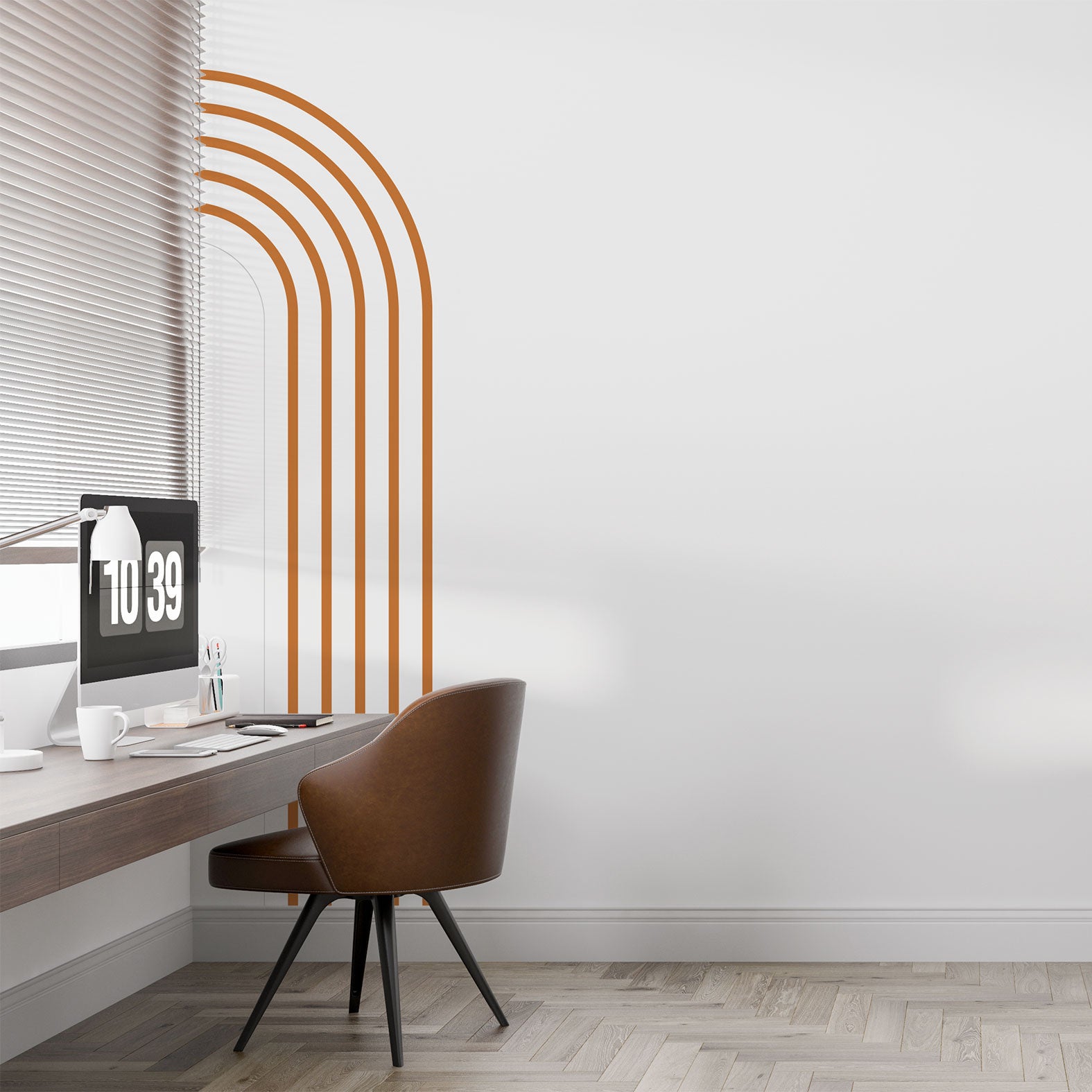 מדבקת טפט צורני - דגם חצי קשת פסים ענק