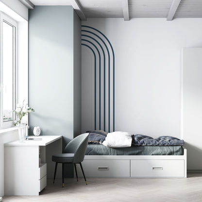 מדבקת טפט צורני - דגם חצי קשת פסים ענק