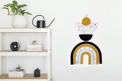 עודפים - תכשיט קיר - No.7 Yellow Terrazzo Rainbow