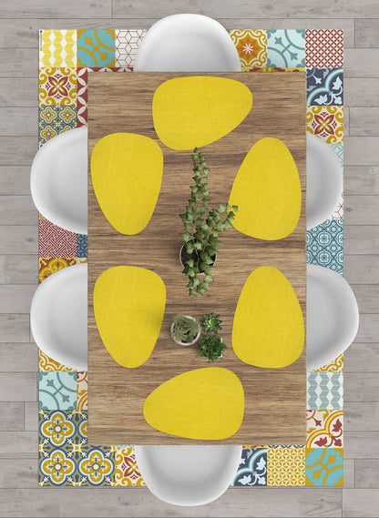 פלייסמט ויניל צורני - דגם צהוב