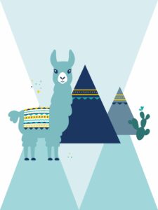 פוסטר למיסגור - Blue Llama