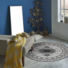 שטיח ויניל מעוצב עגול דגם Boho BW