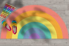 שטיח ויניל חצי עיגול - דגם Colourful Rainbow
