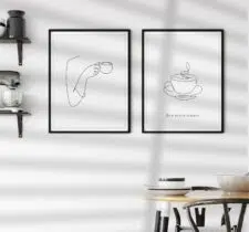 2-prints-one-line-coffee-on-wall