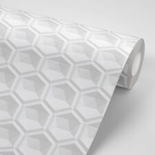 טפט מבוסס בד להדבקה קלה דגם 3D Hexagonal