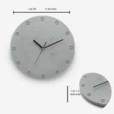 concrete clock poly black hands for web infografic top view measurements