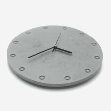 concrete clock poly black hands web side view
