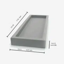 concrete tray rectangle for web infografic measurements