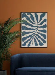blue-leaf-abstract-5070-frame