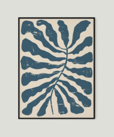 הדפס מעוצב Abstract blue leaf