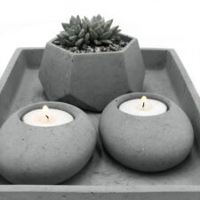 concrete tray wide rectangle with 2 concrete candle rock concrete pot nataly fire amazon side view
