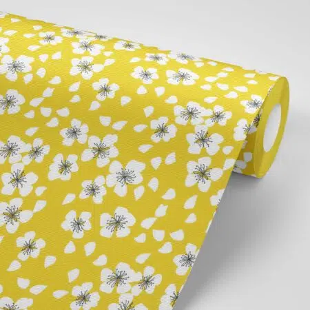 flowers-on-yellow-wallpaper