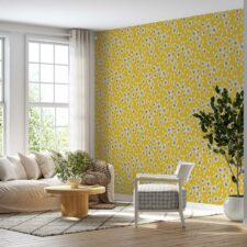 flowers-on-yellow-wallpaper-on-wall
