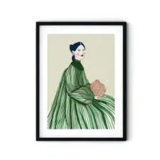 green-lines-woman-frame