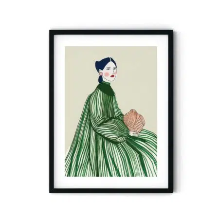 green-lines-woman-frame